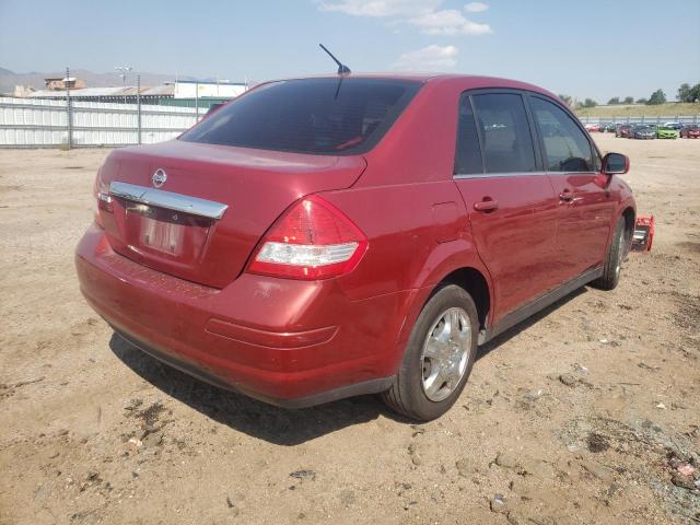 3N1BC11E49L372072 - 2009 NISSAN VERSA S RED photo 4