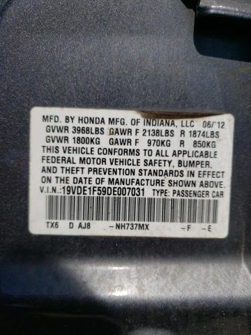 19VDE1F59DE007031 - 2013 ACURA ILX 20 PRE GRAY photo 10