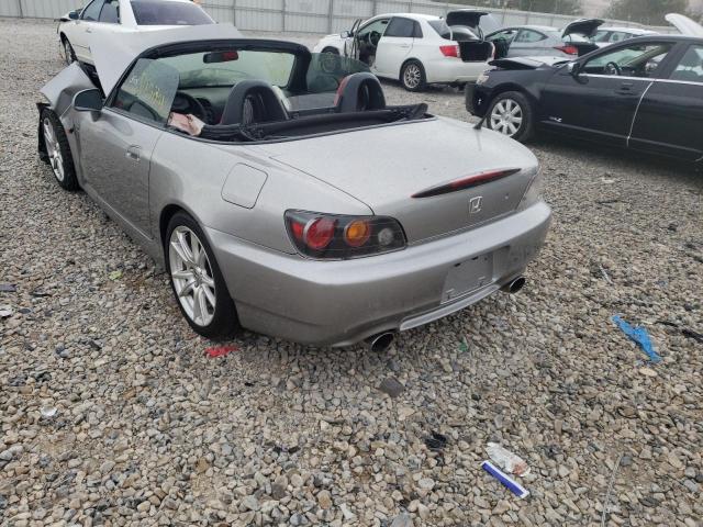 JHMAP214X4T000698 - 2004 HONDA S2000 GRAY photo 3