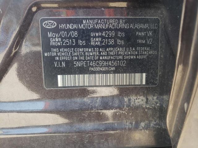 5NPET46C99H456102 - 2009 HYUNDAI SONATA GLS CHARCOAL photo 10