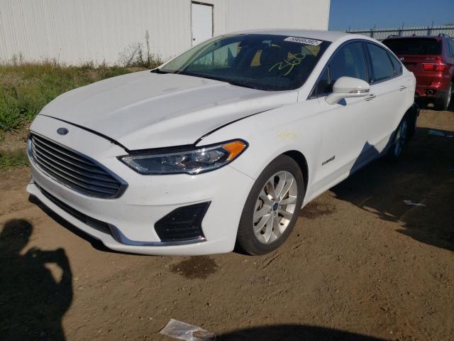 3FA6P0MU7KR117117 - 2019 FORD FUSION SEL WHITE photo 2