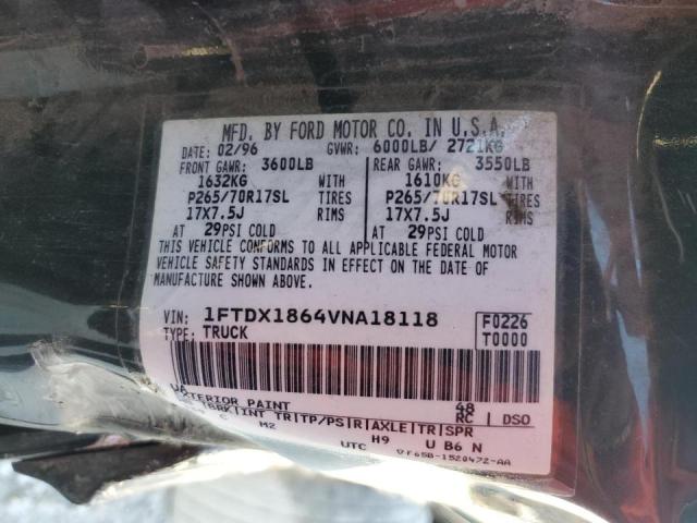 1FTDX1864VNA18118 - 1997 FORD F150 BLACK photo 10