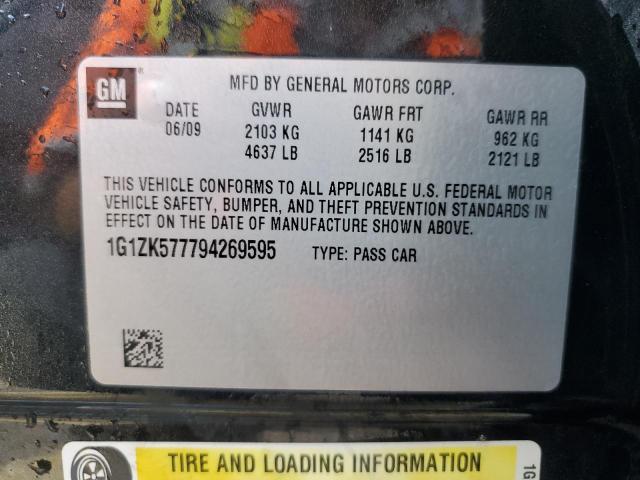 1G1ZK577794269595 - 2009 CHEVROLET MALIBU LTZ გრაფიტი ფოტო 10