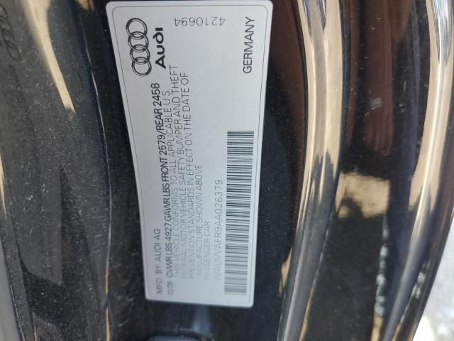 WAUVVAFR9AA026379 - 2010 AUDI S5 PRESTIG BLACK photo 10