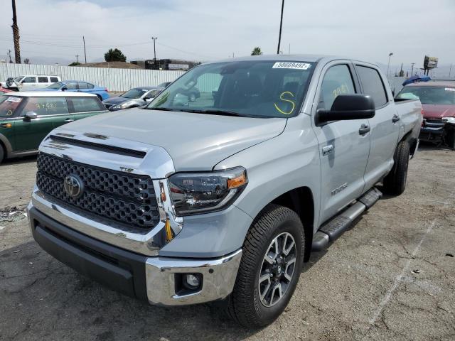 5TFEY5F14MX296343 - 2021 TOYOTA TUNDRA CRE GRAY photo 2