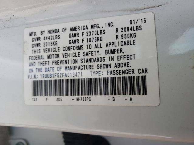 19UUB1F52FA013471 - 2015 ACURA TLX TECH WHITE photo 10