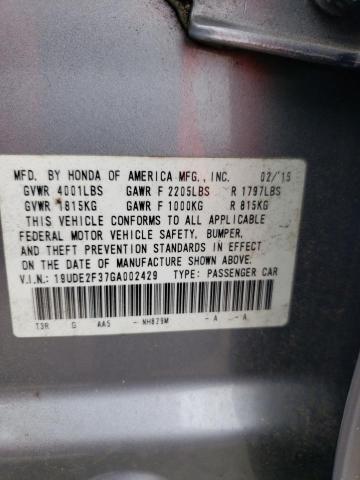 19UDE2F37GA002429 - 2016 ACURA ILX BASE W Silber Foto 10