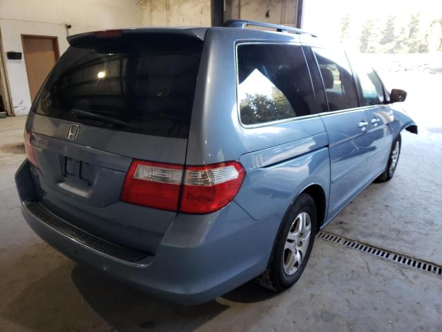 5FNRL38707B084012 - 2007 HONDA ODYSSEY EX BLUE photo 4