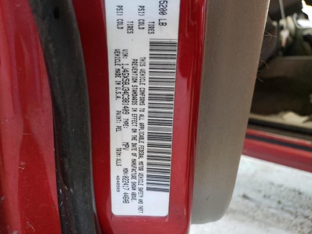 1J4GX58J34C381409 - 2004 JEEP GRAND CHER RED photo 10