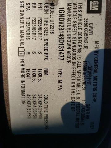 1GNDV23148D131477 - 2008 CHEVROLET UPLANDER L Qəhvəyi foto 10