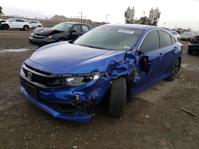 2HGFC2F86MH541678 - 2021 HONDA CIVIC SPOR BLUE photo 2