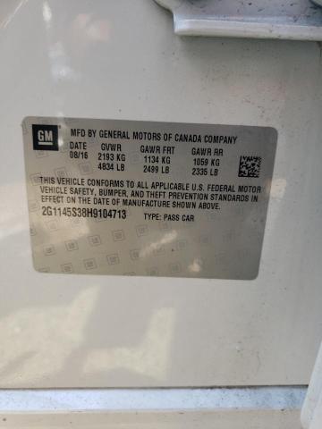 2G1145S38H9104713 - 2017 CHEVROLET IMPALA PRE თეთრი ფოტო 10