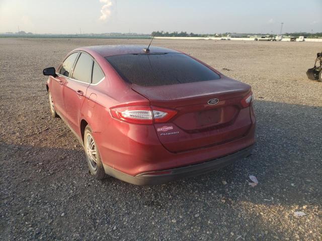 3FA6P0G75ER255202 - 2014 FORD FUSION S RED photo 3