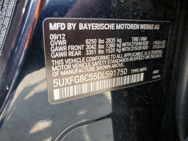 5UXFG8C55DL591750 - 2013 BMW X6 XDRIVE5 BLACK photo 10