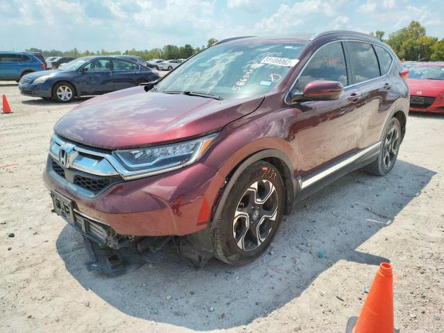 2HKRW1H9XHH511647 - 2017 HONDA CR-V TOURI BURGUNDY photo 2