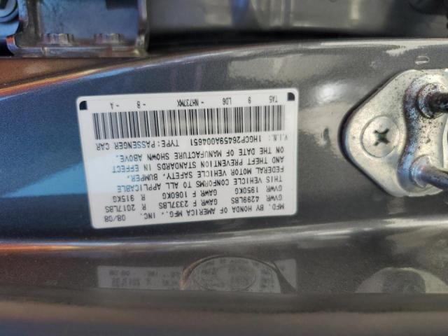 1HGCP26459A004651 - 2009 HONDA ACCORD LXP GRAY photo 10