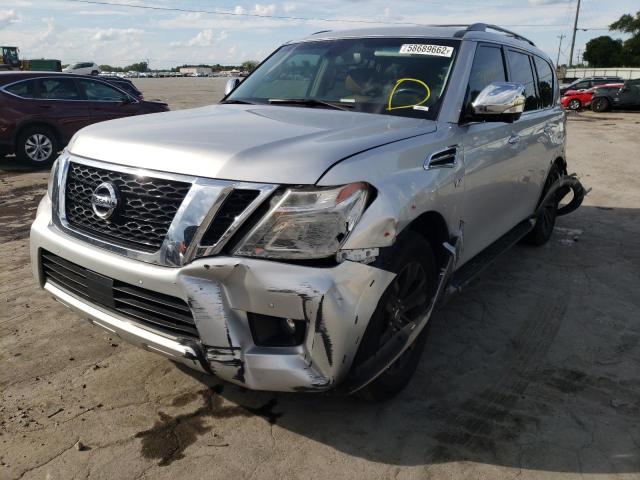 JN8AY2NF4H9300951 - 2017 NISSAN ARMADA PLA SILVER photo 2