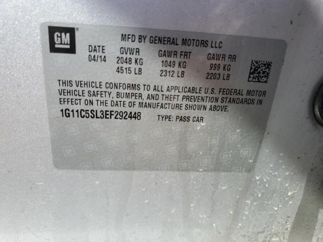 1G11C5SL3EF292448 - 2014 CHEVROLET MALIBU 1LT 银色 照片 10