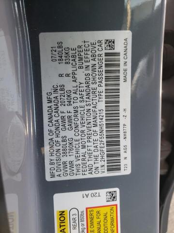 2HGFE2F55NH514215 - 2022 HONDA CIVIC SPOR 灰色 照片 10
