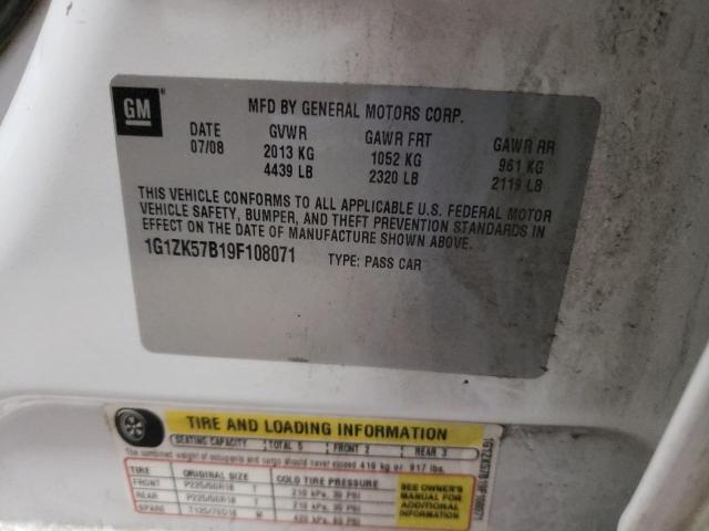 1G1ZK57B19F108071 - 2009 CHEVROLET MALIBU LTZ თეთრი ფოტო 10