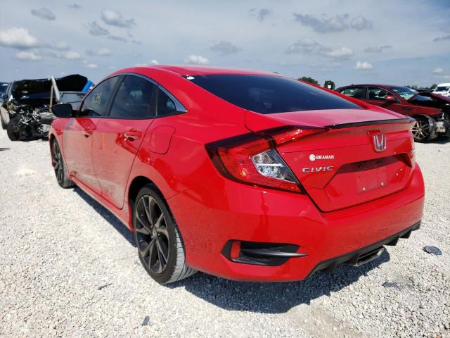 2HGFC2F86LH561279 - 2020 HONDA CIVIC SPOR RED photo 3