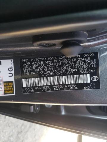 JTDKAMFP7M3170667 - 2021 TOYOTA PRIUS PRIM 石墨色 照片 10