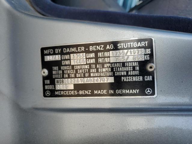 WDBDB22A1EA024787 - 1984 MERCEDES-BENZ 190 D 2.2 SILVER photo 10