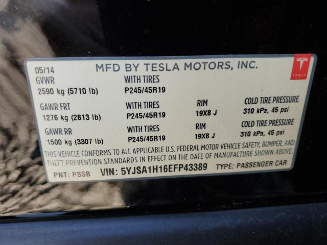 5YJSA1H16EFP43389 - 2014 TESLA MODEL S Qara foto 10