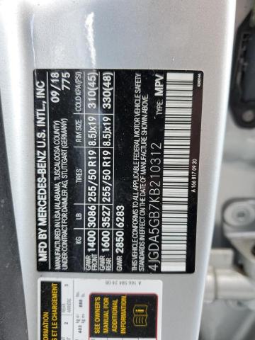 4JGDA5GB7KB210312 - 2019 MERCEDES-BENZ GLE 400 4M SILVER photo 10