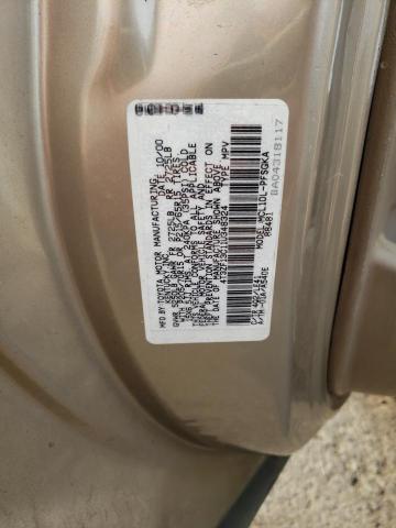 4T3ZF13C11U348324 - 2001 TOYOTA SIENNA LE GOLD photo 10