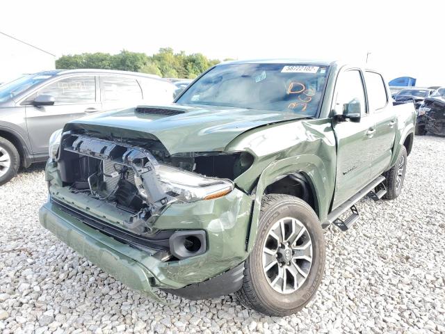 3TMCZ5AN7MM428077 - 2021 TOYOTA TACOMA DOU GREEN photo 2