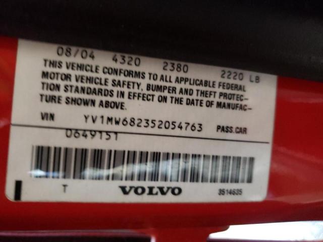 YV1MW682352054763 - 2005 VOLVO V50 T5 RED photo 10