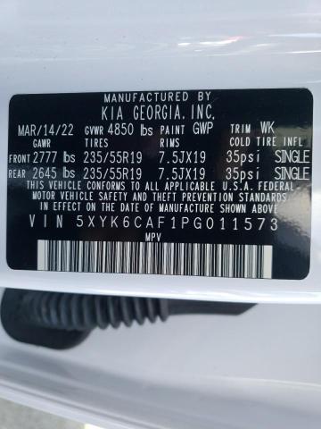 5XYK6CAF1PG011573 - 2023 KIA SPORTAGE X WHITE photo 10