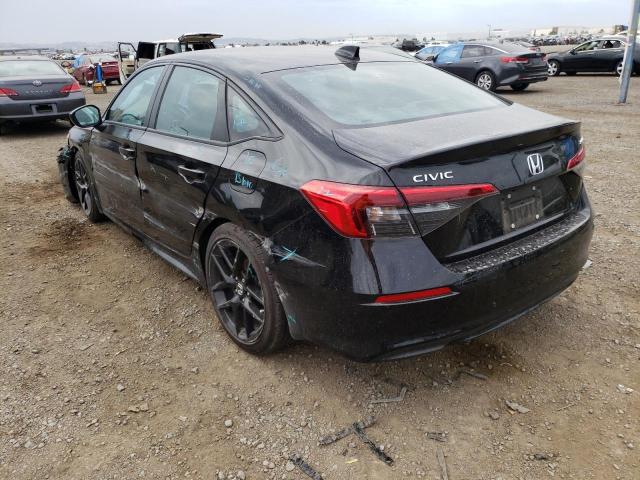 2HGFE2F51NH523686 - 2022 HONDA CIVIC SPOR BLACK photo 3