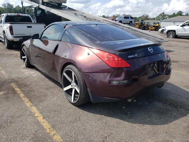 JN1AZ34D76M301670 - 2006 NISSAN 350Z COUPE MAROON photo 3