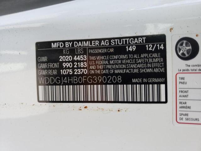 WDDGJ4HB0FG390208 - 2015 MERCEDES-BENZ C 250 WHITE photo 10