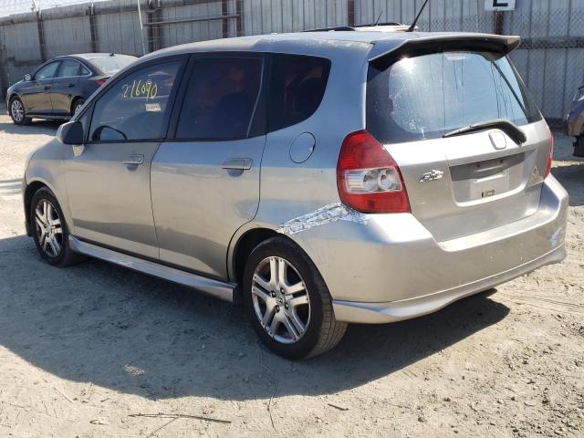 JHMGD38697S029474 - 2007 HONDA FIT S GRAY photo 3