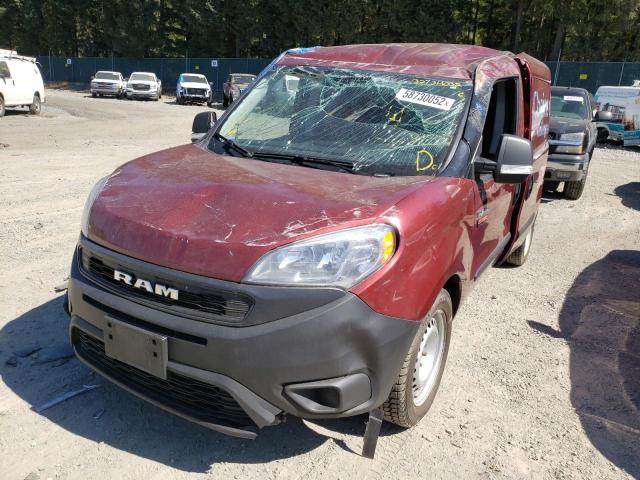 ZFBHRFABXK6M14451 - 2019 RAM PROMASTER BURGUNDY photo 2