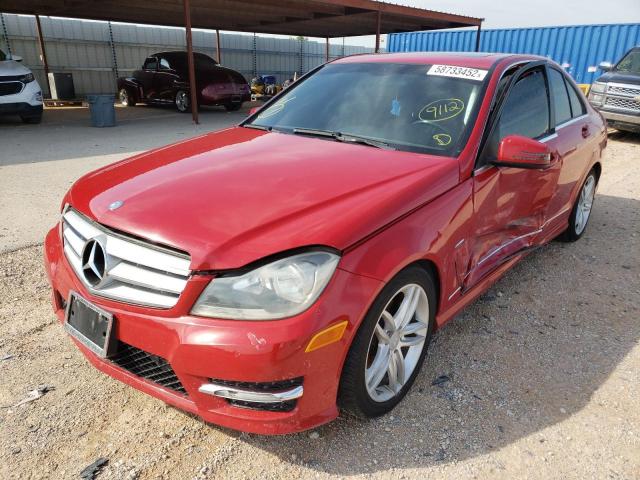 WDDGF4HB2CR232986 - 2012 MERCEDES-BENZ C 250 RED photo 2