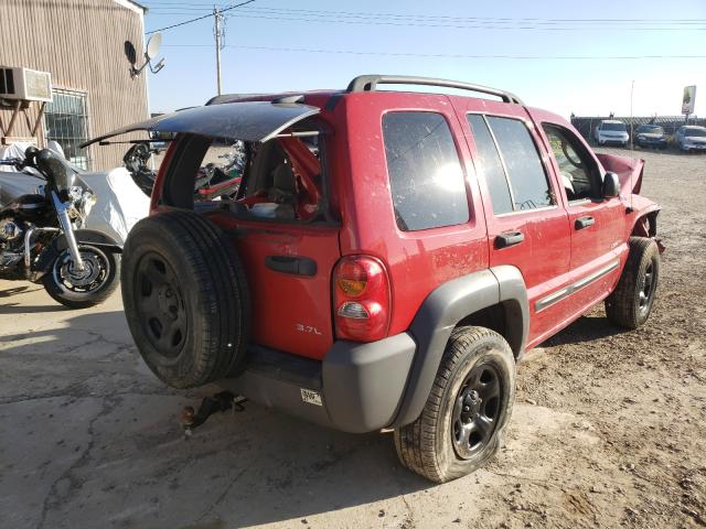 1J4GL48K34W294400 - 2004 JEEP LIBERTY SP RED photo 4