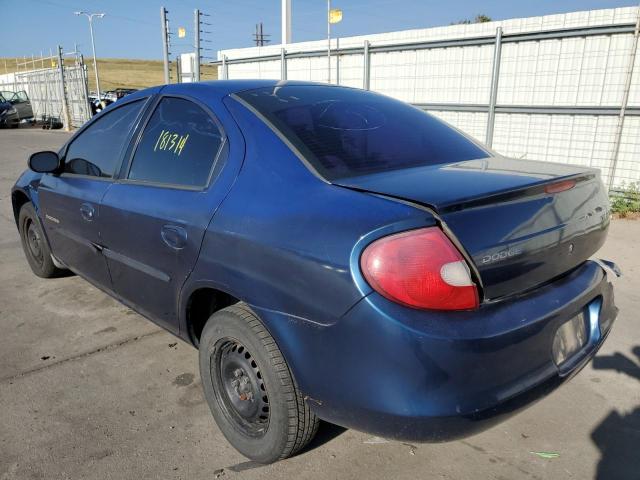 1B3ES46C5YD864699 - 2000 DODGE NEON BASE BLUE photo 3