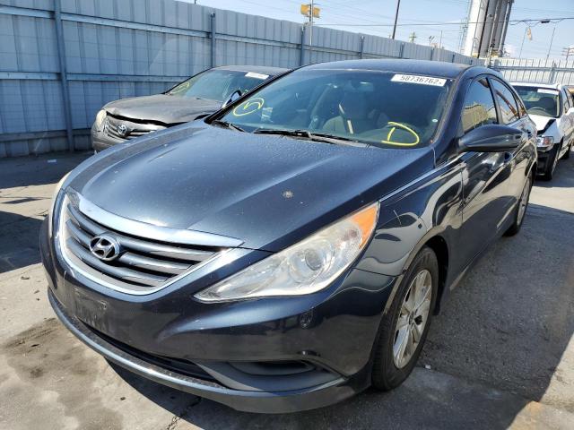 5NPEB4AC7EH876090 - 2014 HYUNDAI SONATA GLS BLUE photo 2