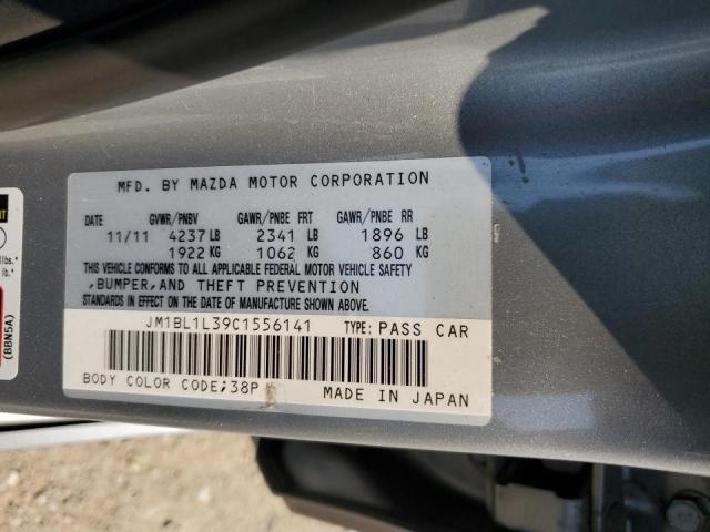 JM1BL1L39C1556141 - 2012 MAZDA SPEED 3 GRAY photo 10