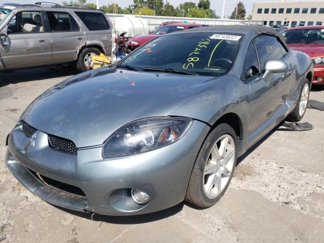 4A3AL35T97E027918 - 2007 MITSUBISHI ECLIPSE SP BLUE photo 2