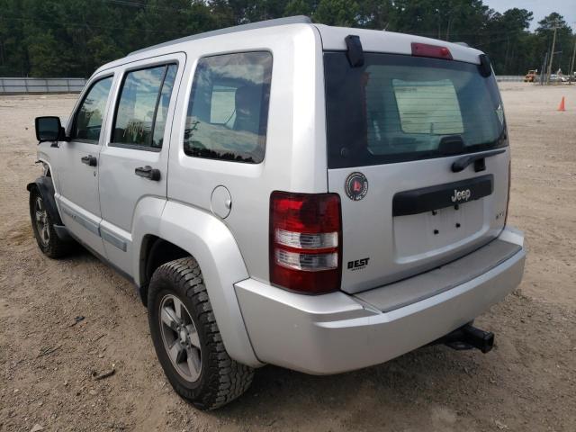 1J8GP28K58W174188 - 2008 JEEP LIBERTY SP SILVER photo 3