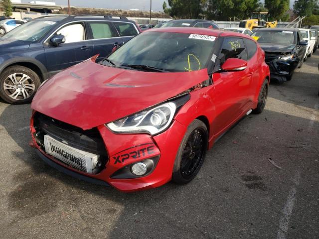 KMHTC6AE6DU146933 - 2013 HYUNDAI VELOSTER T RED photo 2