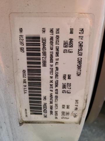 1B3AA46V8RF218808 - 1994 DODGE SPIRIT WHITE photo 10