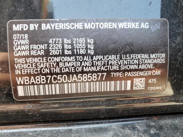 WBA8B7C50JA585877 - 2018 BMW 340 XI BLACK photo 10