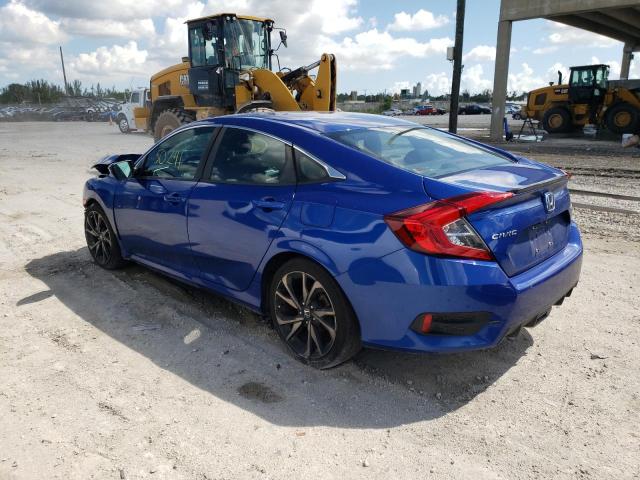 2HGFC2F81KH602335 - 2019 HONDA CIVIC SPOR BLUE photo 3