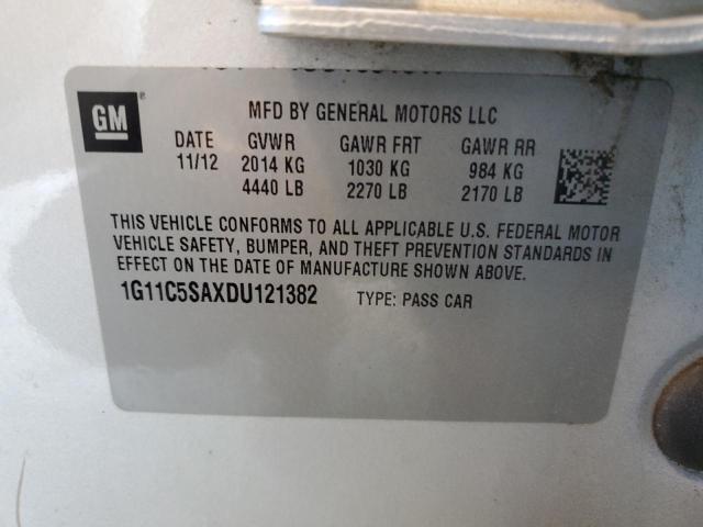 1G11C5SAXDU121382 - 2013 CHEVROLET MALIBU 1LT 银色 照片 10